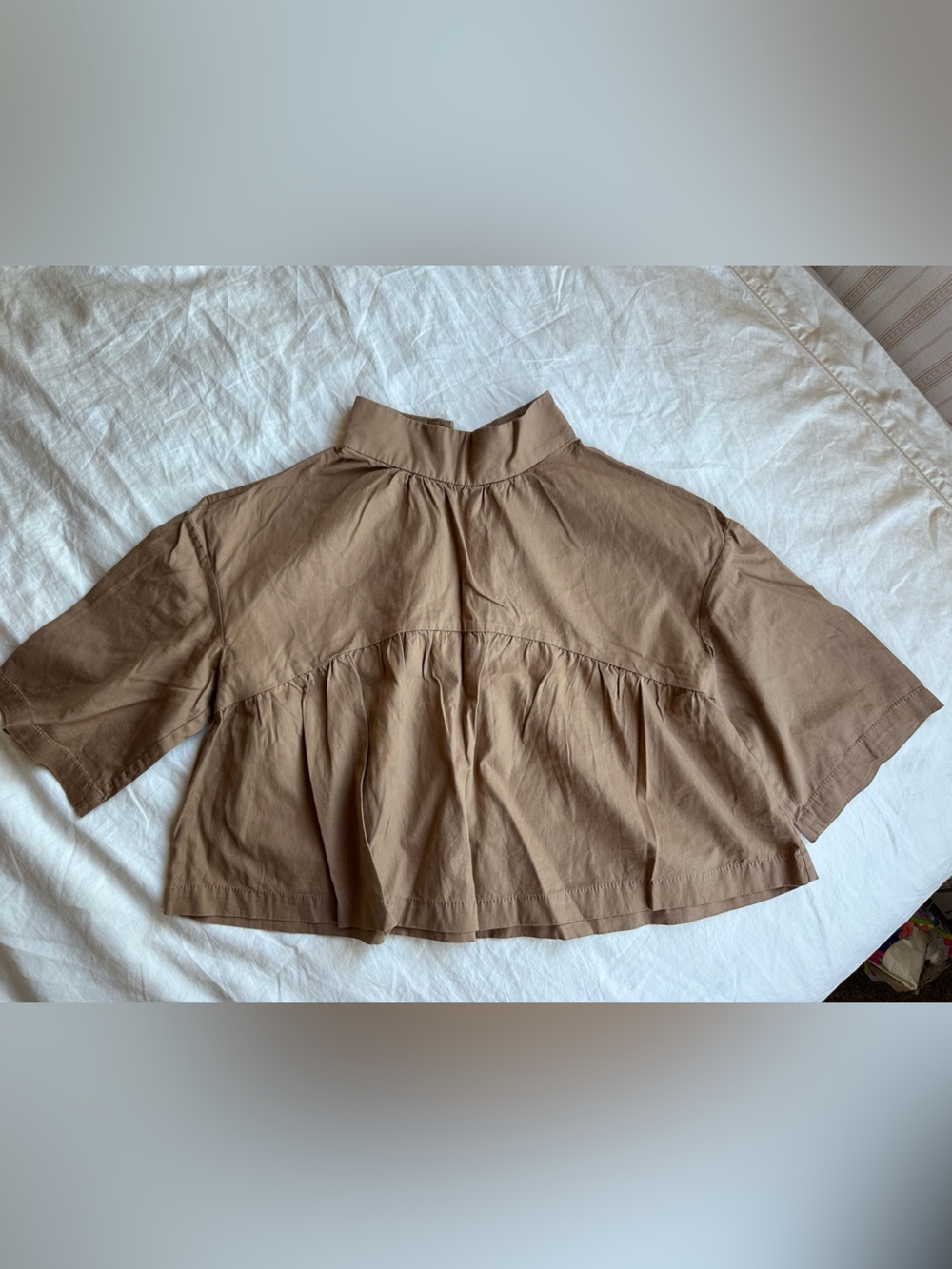 Everlane Tan Circle Skirt with Waist Seam